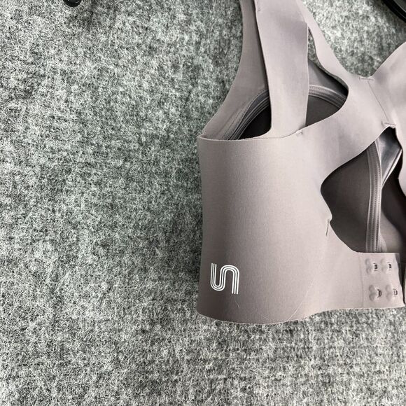 Syrokan Sports Bra Top Women 32C Full Coverage Gray Padded Activewear Athletic‎ - Picture 5 of 9